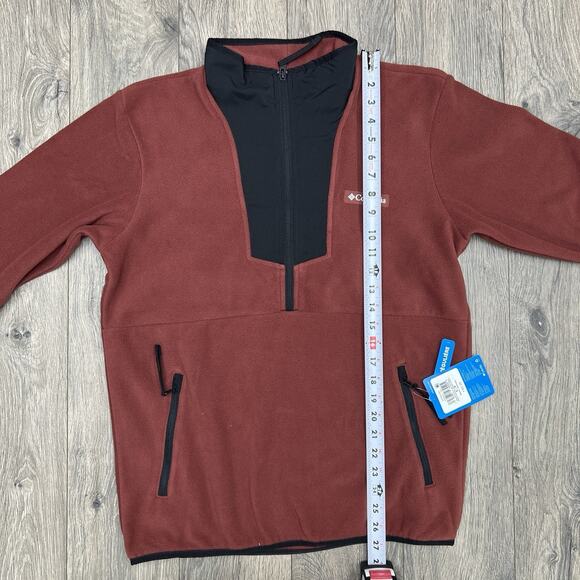 Columbia 1/2 Zip Fleece Jacket Sz Small Mens Maroon Sequoia Grove $60 - Picture 2 of 12